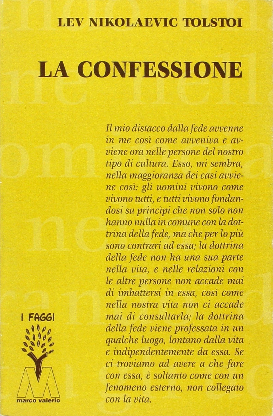 Libri Tolstoj Lev - La Confessione