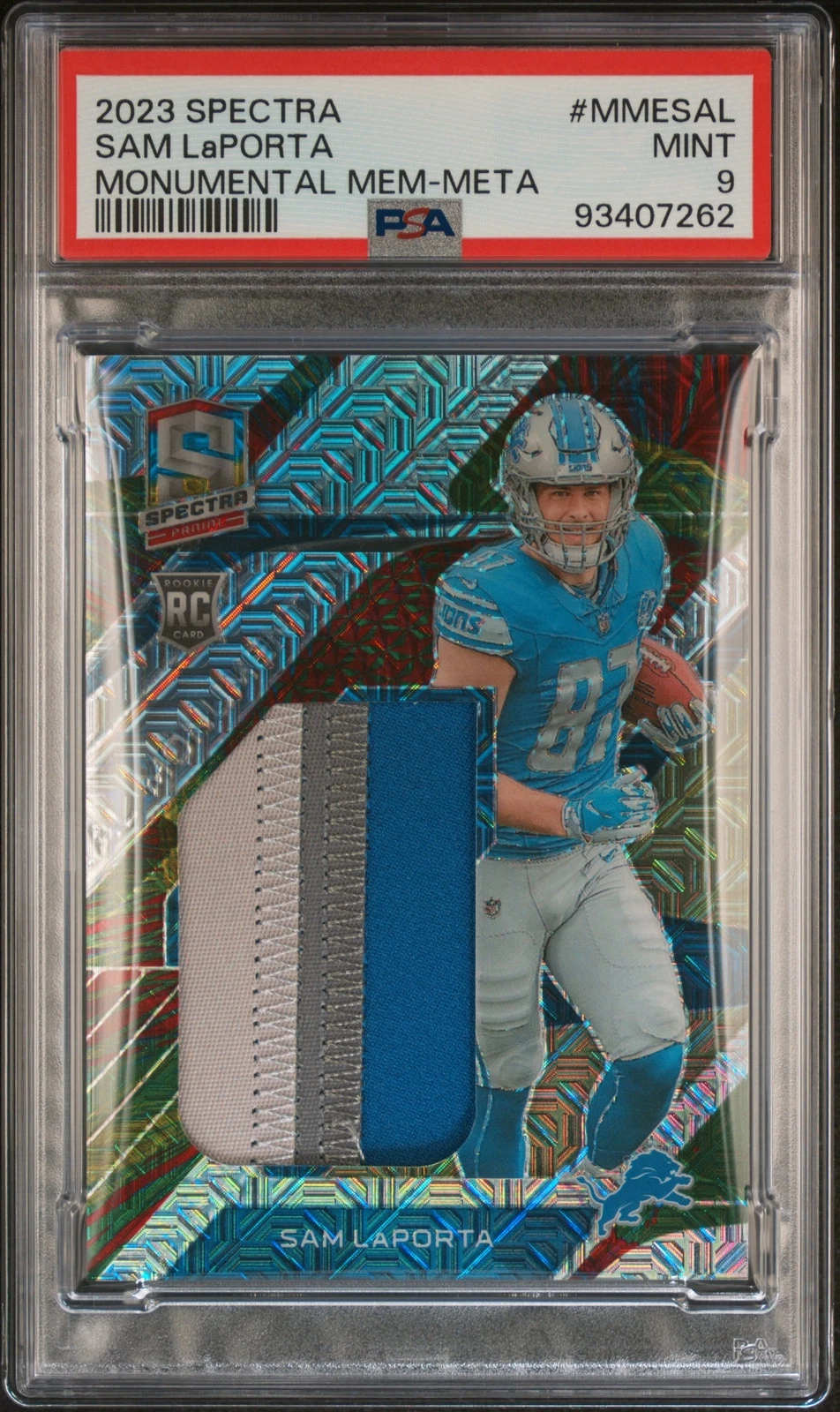 Sam LaPorta Panini Spectra Monumental Memorabilia #MMESAL Meta