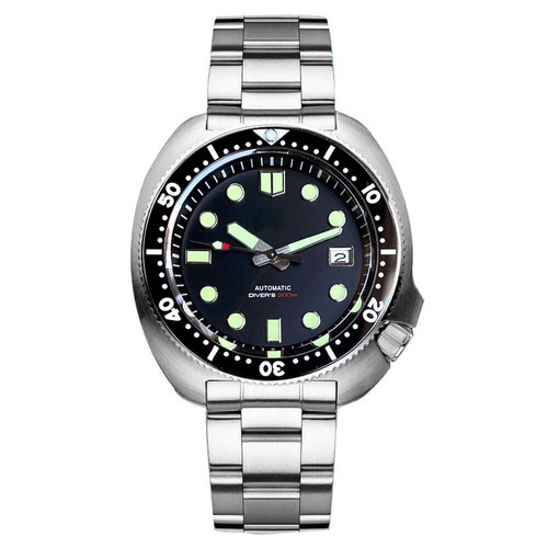 20ATM Diver 44mm Japan NH35 Tandorio Sapphire Glass Black Dial Brushed Men Watch - Picture 12 of 23