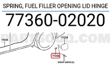 Toyota OEM Fuel Door Gas Cap Hatch Spring 77360-02020 Factory Various Models
