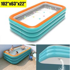 Family Inflatable Swimming Pool for Kids Adults Thickened Large 102" x 63" x 22"