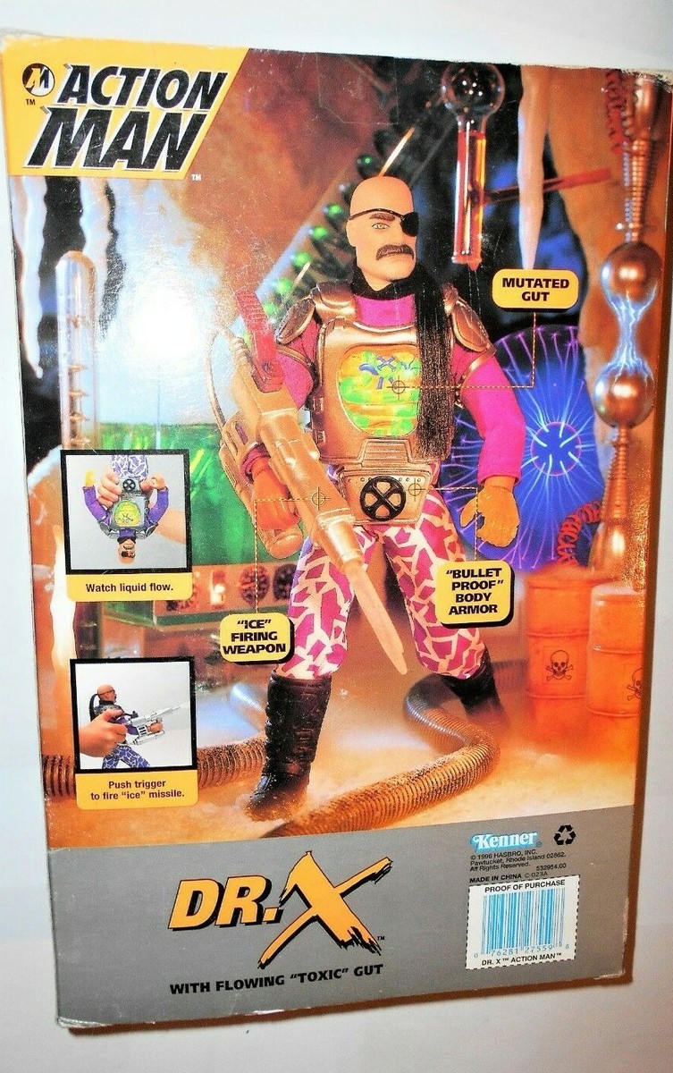 Action Man 12 inch DR X flowing toxic gut 1996 vintage