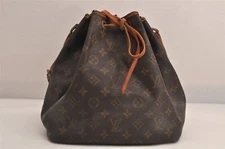 LOUIS VUITTON Petit Noe M42226 Monogram Shoulder Bag Brown USED