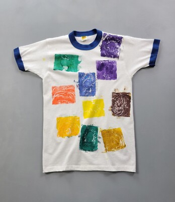 Vintage 1980s Bloomington Art Center Color Your World Ringer T-shirt Youth L