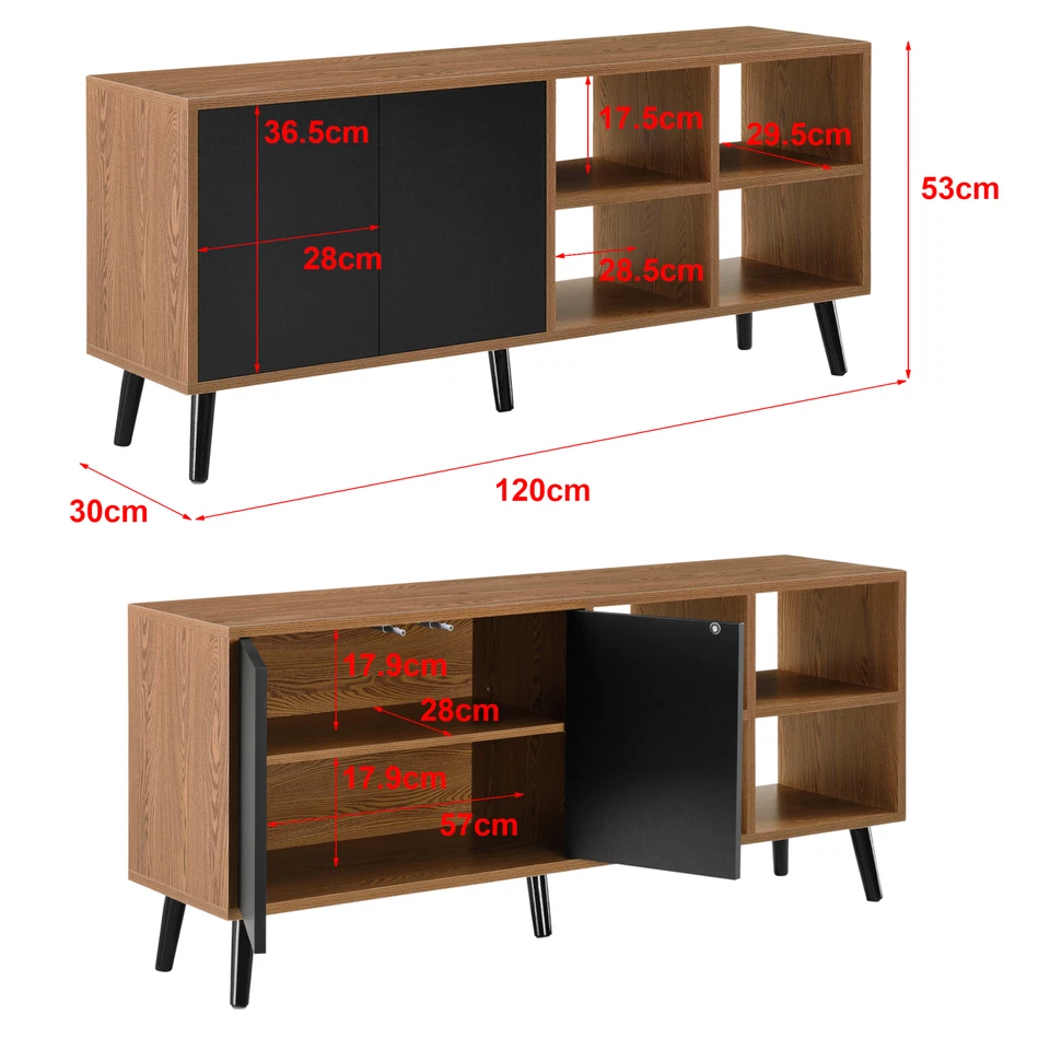 [en.casa] Sideboard Kommode Wandschrank Wohnzimmerschrank Flurschrank Konsole - Bild 4 von 4