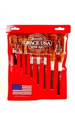 Grace USA HG-8 Gunsmith Screwdrivers 8 Set Flat Tipped Wood Handles American