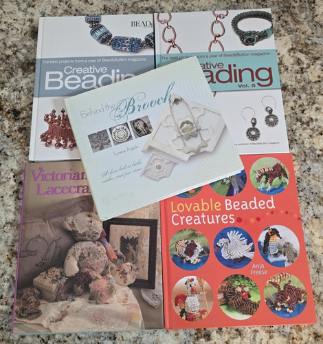 Lot 5 Bead Jewelry Books Creative Beading Vol 2 & 5 Beaded Creatures Brooch