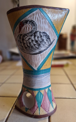ausgefallene Vase handmade Einzelstück 24 cm Schwan modern zeitlos