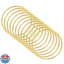 Waziaqoc 12 Pcs Dream Catcher Rings, 3 Inch Metal Craft Hoops, Gold Macrame H