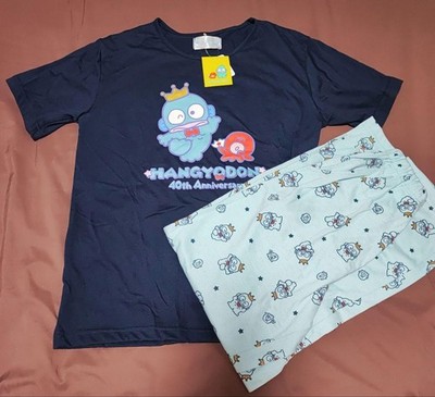 Sanrio Hangyodon Room wear size M Long Pants Short Sleeve Chest:31.1-34.25''
