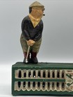 MTB-Cast Iron Golfers Birdie Putt Coin Piggy Bank Golf Mechanical Moving Vintage — photo 2