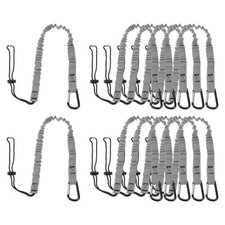 12Pcs 3ft Retractable Tool Lanyard with Metal Buckle Adjustable Loop, Gray