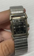RARE !!953 BULOVA "Clifton' 10K Rolled Gold Case Men's Black Dial Dress Watch