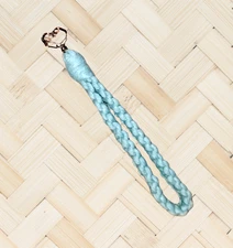 Water Green (Soft Teal) Macrame Wristlet | Heart-Shaped Clip | Versatile | Gift