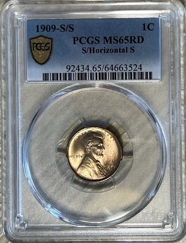 1909-S Lincoln Cent Key Date S/Horizontal S PCGS MS65 RD RED