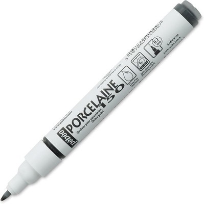 Pebeo Porcelaine 150, China Paint Fine Tip Marker - Anthracite Black (021009)