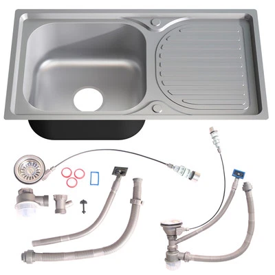 MELKO Lavello in acciaio inox angolare con ripiano lavello cucina incasso sinistro lavello