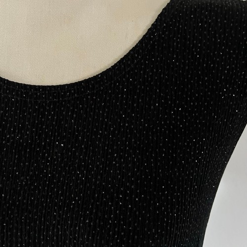 Maxi abito elasticizzato vintage Y2K anni 2000 nero scintillante taglie forti 20 stravagante fata ballo - Foto 3 di 8