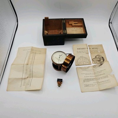 T. W. Watson Air Meter No.1838 c1870-1885 Anemometer w/Box & Instructions Works!