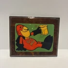 Vintage Budweiser BUD MAN Wooden Beer Sign Very Rare 7” x 8.5”