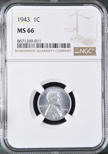 1943 1C  Lincoln Wheat One Cent NGC MS66   8671269-011