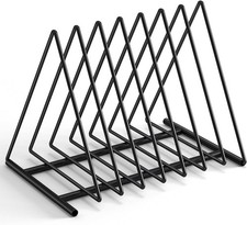 Triangle Desk File Organizer, 7 Slots Metal File Sorter Magazine Holder Document
