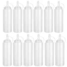 12 Pack 8 oz Plastic Squeeze Bottles Multipurpose Squirt Bottles for Ketchup,...