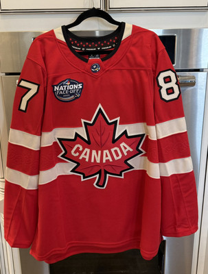 SIDNEY CROSBY CANADA NATIONS FACE OFF 2025 PREMIUM HOCKEY JERSEY
