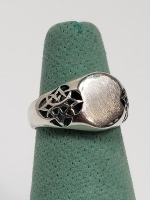 3 g Sterling Silber Siegelring ohne Monogramm Größe 6