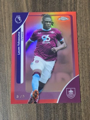 2025-26 Topps Chrome Premier League Loum Tchaouna Red Refractor /5 Burnley