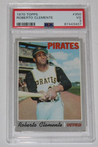 1970 Topps Baseball Card #350 ROBERTO CLEMENTE Pirates Graded PSA 3 VG