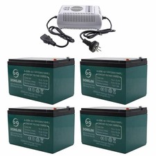 4PC 12V 12Ah 6-DZM-12 SLA Battery 6-DZF-12 for ATV Quad Wheelchair EBIKE Scooter