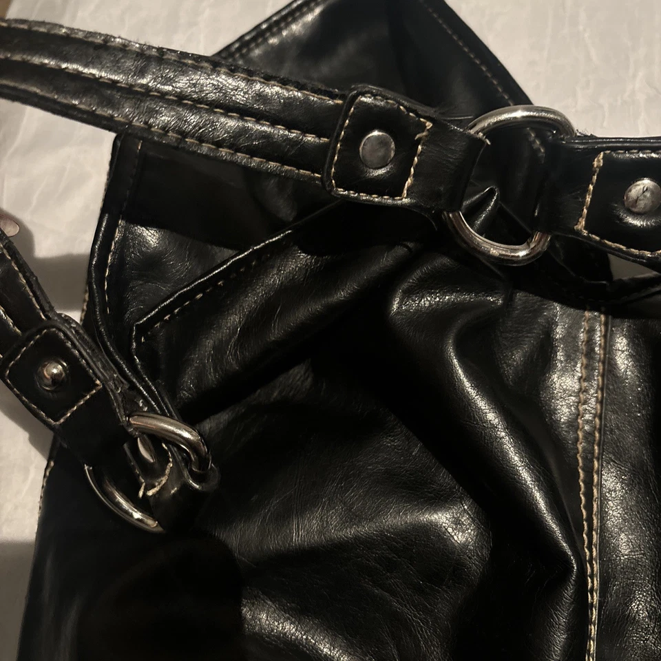 Hobo Large Black Leather Tote Bag Handbag Shoulder Purse - Image 3 of 4