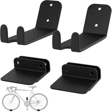 Wall-mounted Bike Pedal Hanger Heavy Duty Garage Horizontal Rack Display Stand