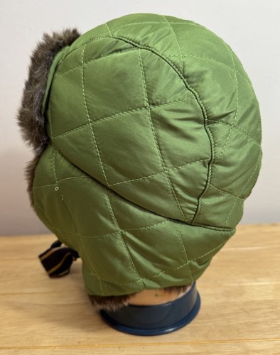 Joules Green Sherpa Faux Fur Lined Trapper Hat Quilted Cosy Winter Chin Tie VGC - Picture 13 of 16
