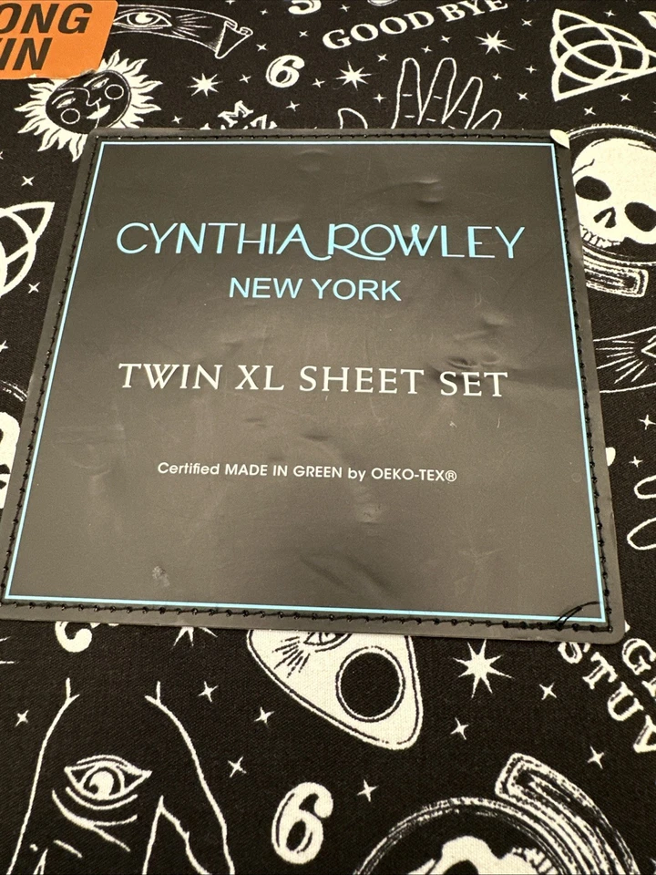 Набор простыней Cynthia Rowley Twin XL Sun Stars Moon Skull Halloween ЧИТАЙТЕ - Изображение 3 из 4