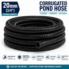 BLACK POND CORRUGATED FLEXIBLE HOSE FISH GARDEN FILTER PUMP FLEXI PIPE HOSING