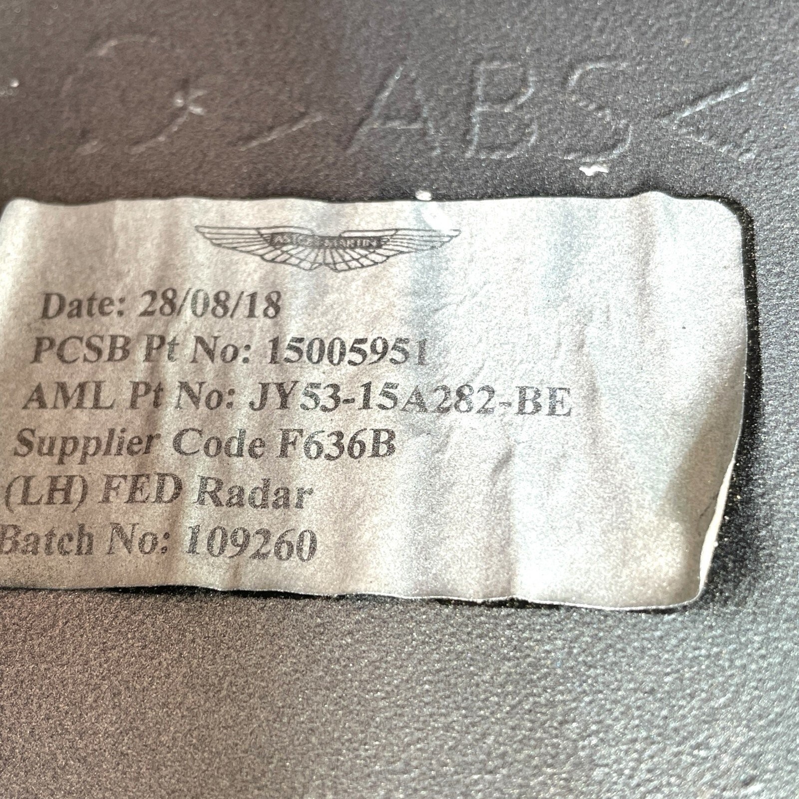 Aston Martin DB11 2020-2022 Rear Bumper P/N JY5315A282BE