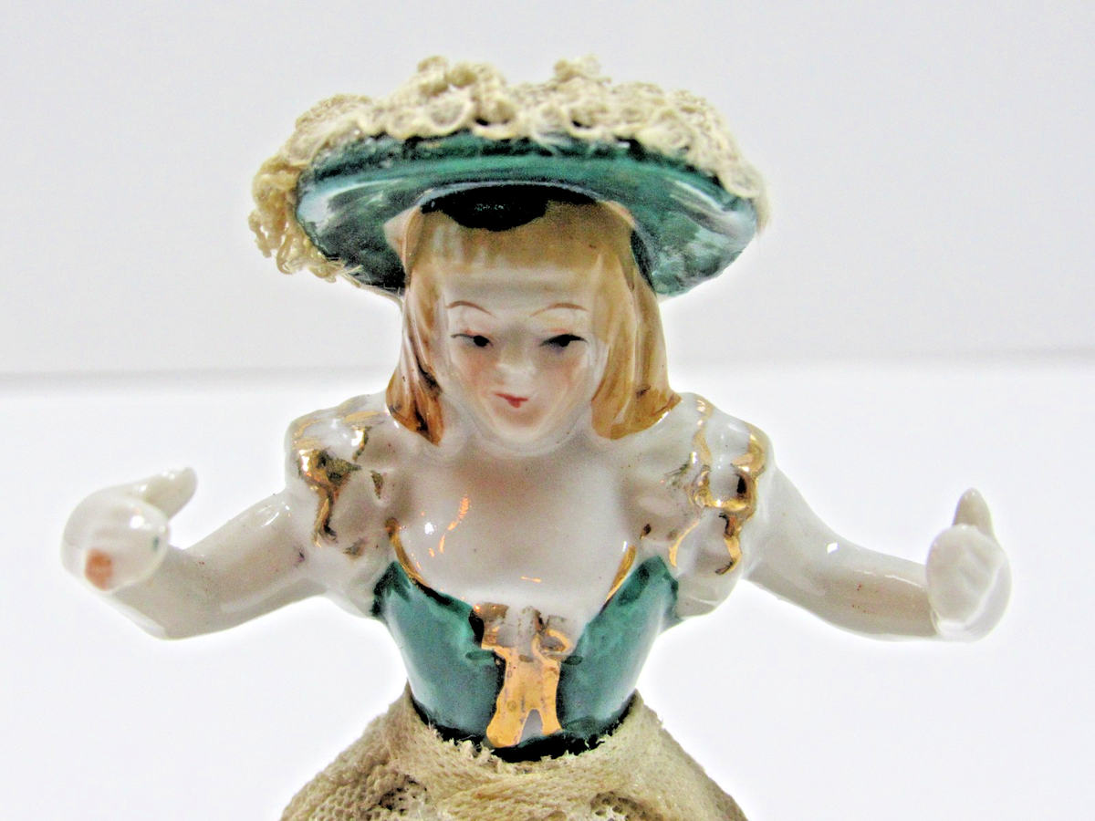 Vintage Dresden Style Lace Lady Porcelain Figurine Doll | eBay