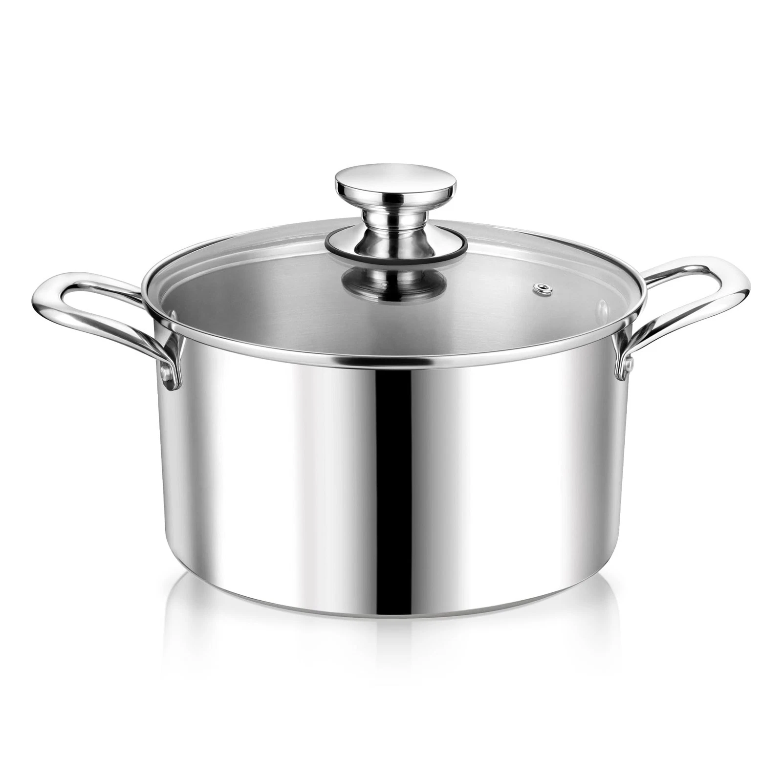 4 Quart Tri-Ply Stainless Steel Stock Pot, 4 Qt Stockpot Pasta Cooking Pot wi...
