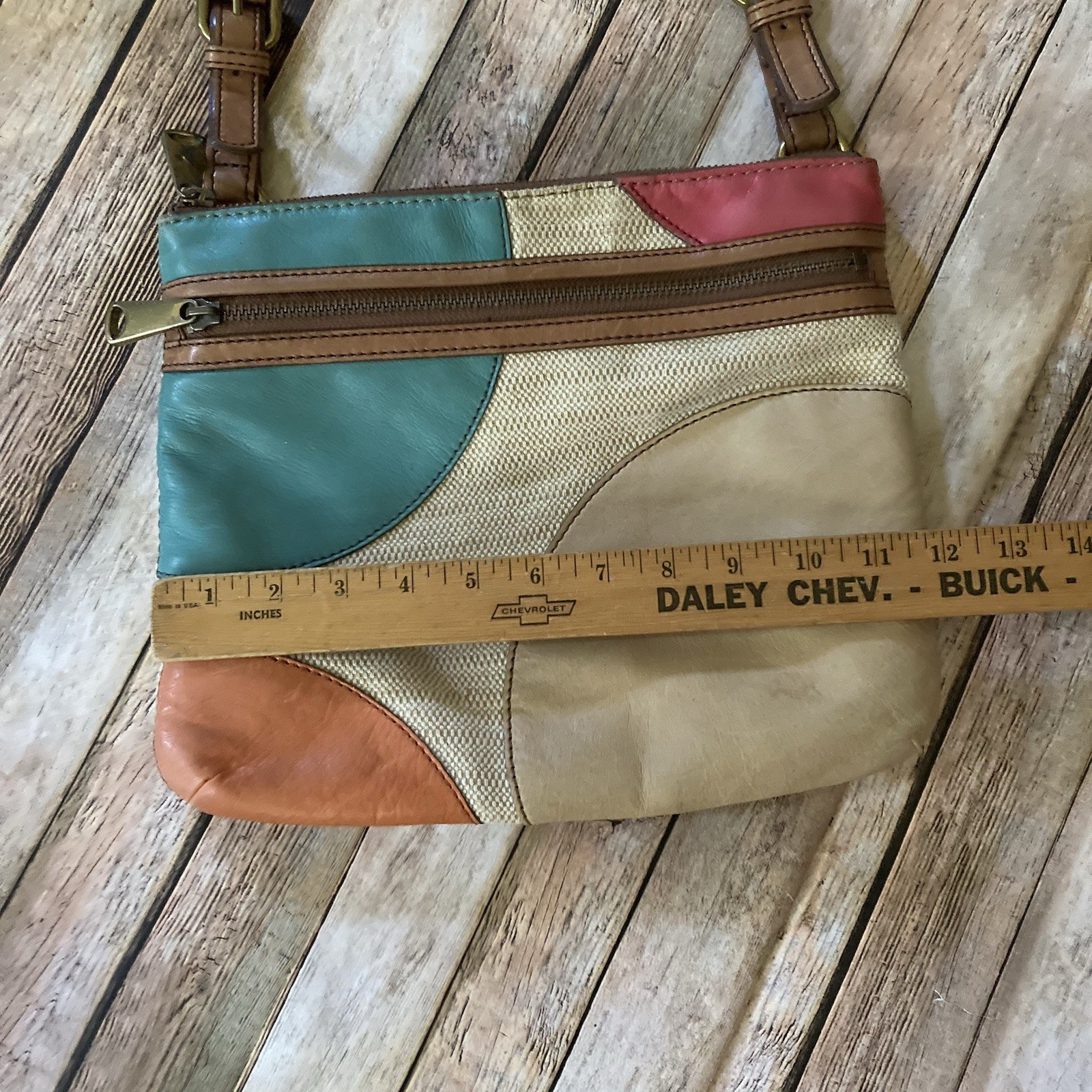 FOSSIL Leather Lyla Patchwork Crossbody Shoulder … - image 3