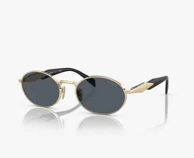 PRADA PR65ZS Women's Oval Sunglasses - Gold/Gray