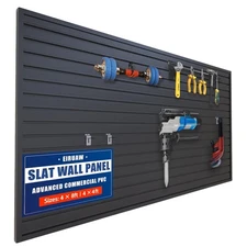 Slat Wall Paneling 4x8FT Black Slatwall Panel - Wall Garage Storage System | ...