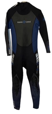 Aqua Lung 3mm Hydro Flex Black & Blue wetsuit honeycomb pattern size M