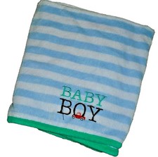 G9 WOW Carter's Just One You BABY BOY Car Truck Striped Plush Crib Blanket
