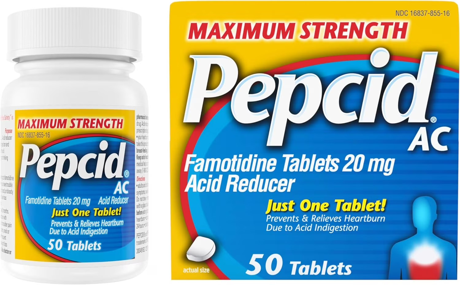 Pepcid AC Maximum Strength Prevents & Relieves Heartburn - 50 Tablets