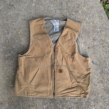 Carhartt V26 CML Sandstone Duck Sherpa Lined Vest Camel Mens XL Regular