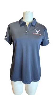 Corvette Racing Nike Dri Fit Performance Polo Black Womens Med GM Motorsport