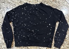 Pilcro Anthropologie Size X-Small Black Elayna Splatter Print Cotton Sweatshirt