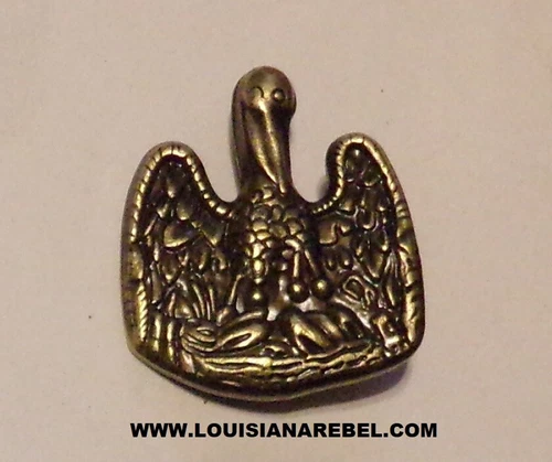 CSA BRASS LOUISIANA PELICAN PIN - CONFEDERATE STATES OF AMERICA - CIVIL WAR